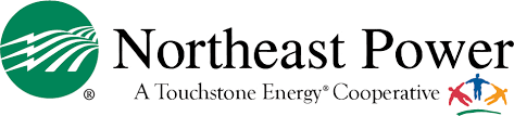 Northeast power logo with a green and white background.