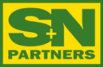 Sn partners logo in green and yellow.